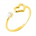 Χρυσό δαχτυλίδι καρδιά Κ14 με ζιργκόν